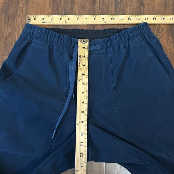 LULULEMON Bowline Pants Navy Blue Drawstring Waist Utilitech Tapered - Picture 10 of 12